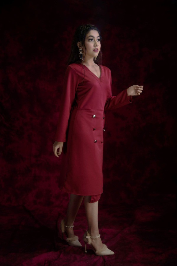 Cherry Red Coat Dress