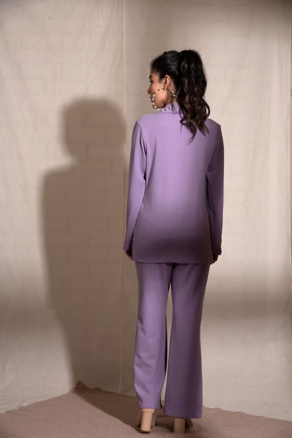 Lavender Coat Pant Set