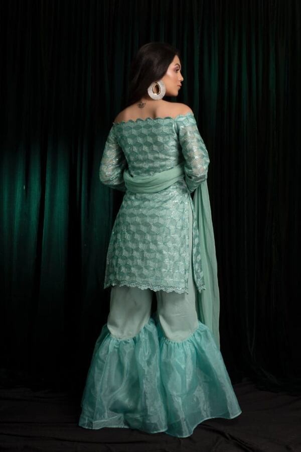 Mint Green Sharara Set