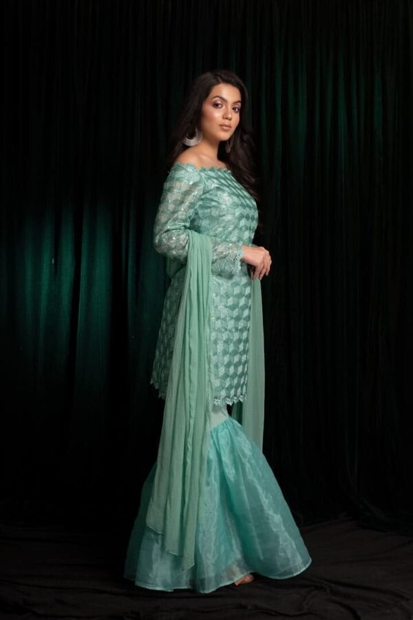 Mint Green Sharara Set