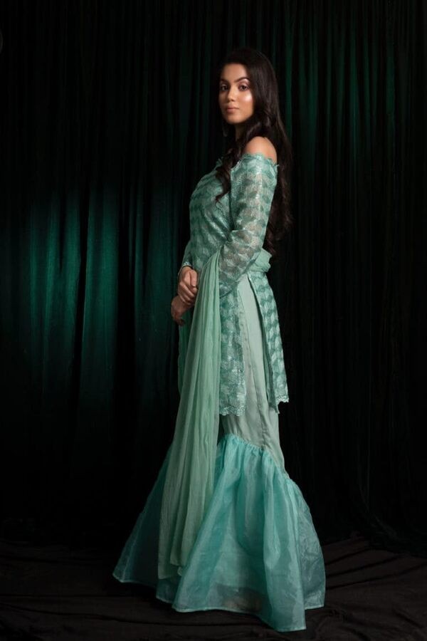 Mint Green Sharara Set