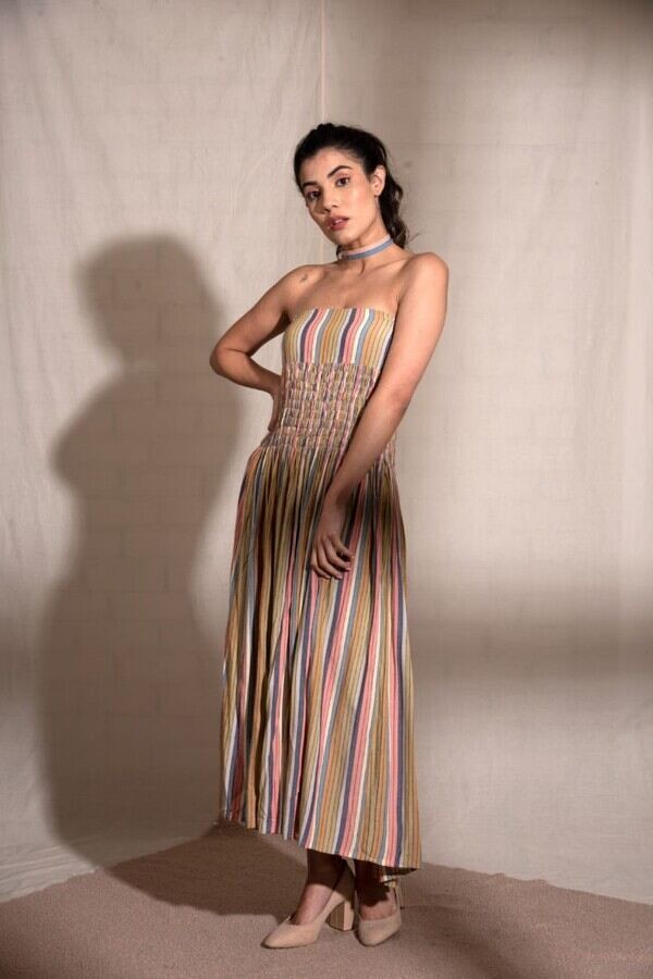 Stripy Tube Maxi Dress