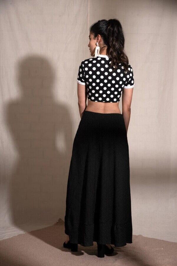 Polka Black Skirt