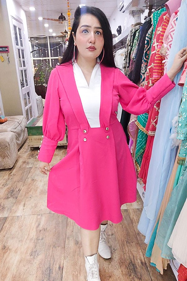 Hot Pink Coat Dress