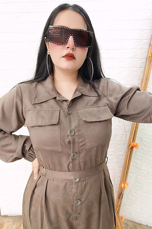 Olive Suede Jumpsuit