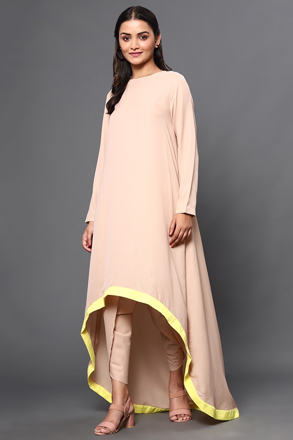 High-Low Kurta with Dhoti Pants