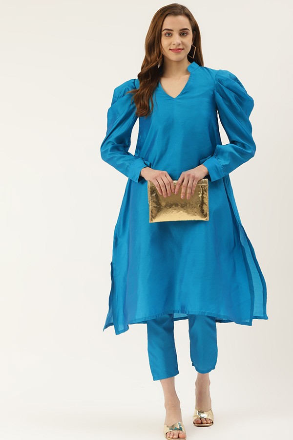 Blue Kurta with Pants