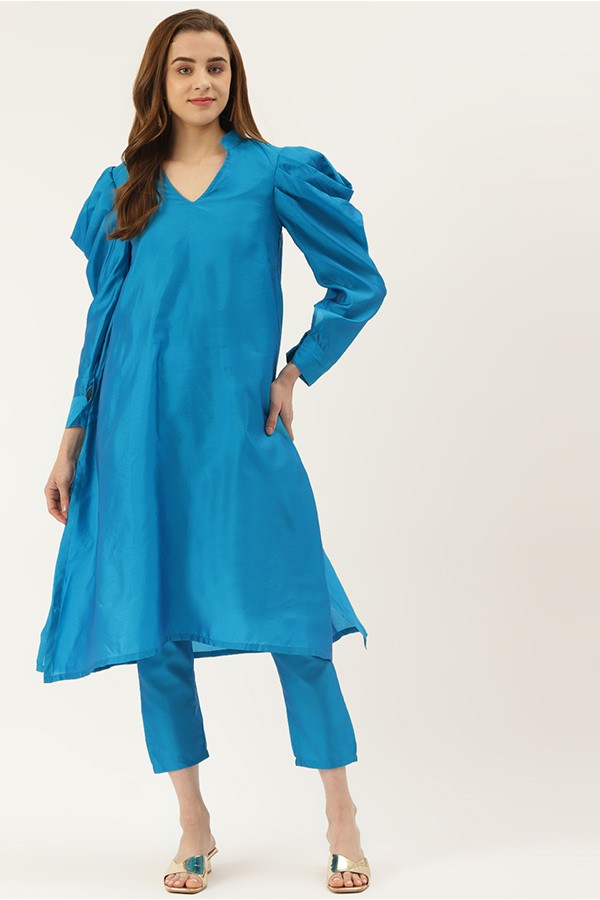 Blue Kurta with Pants