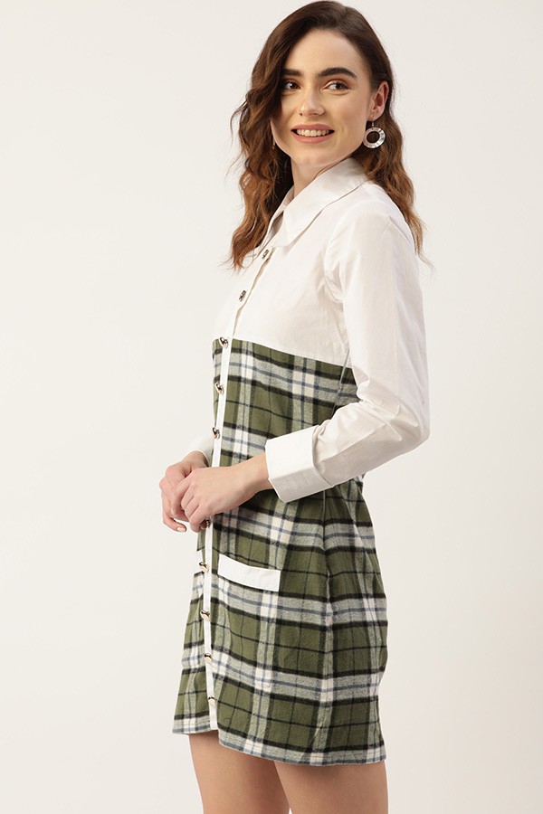 Checkard Shirt Dress