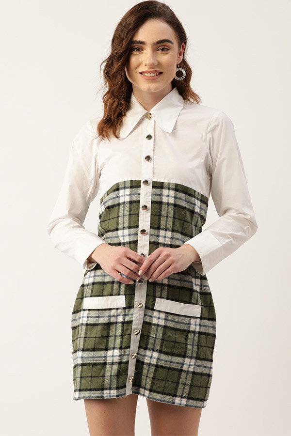 Checkard Shirt Dress