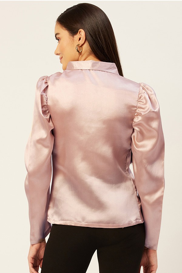 Peach Satin Shirt