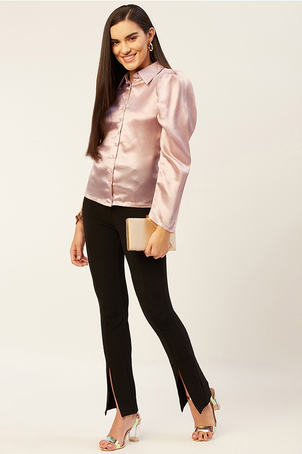 Peach Satin Shirt