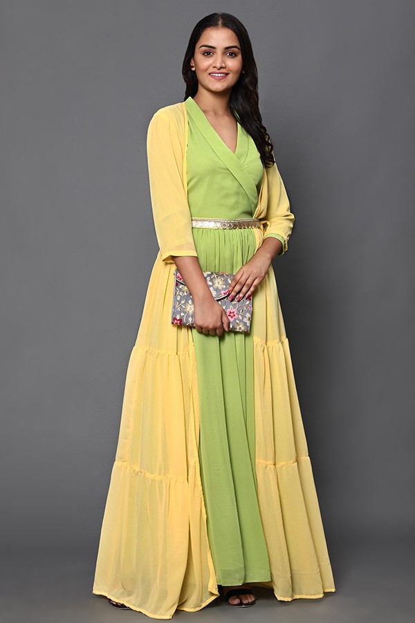 Colourblocked Maxi Dress