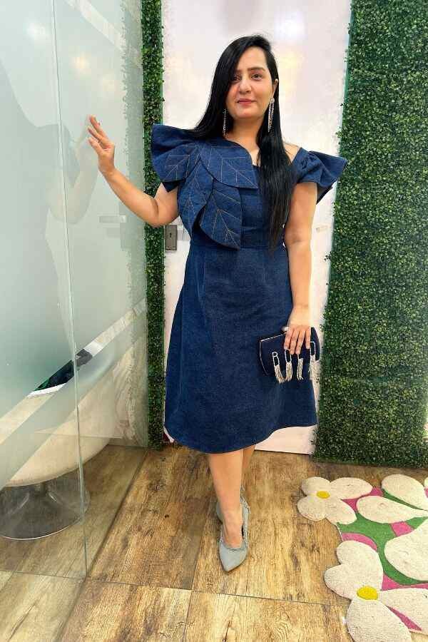 Denim Leaf Dress