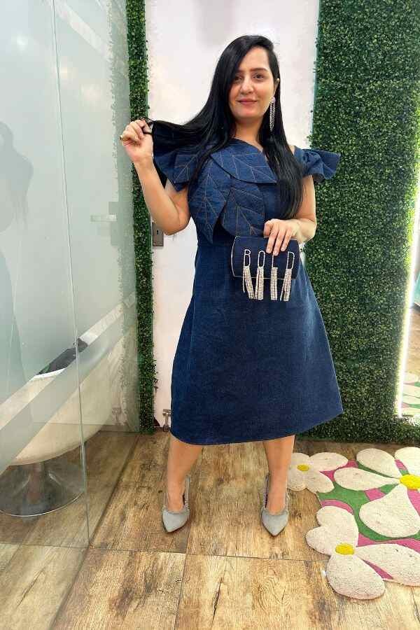 Denim Leaf Dress