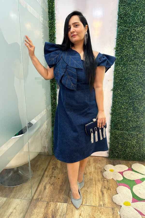 Denim Leaf Dress