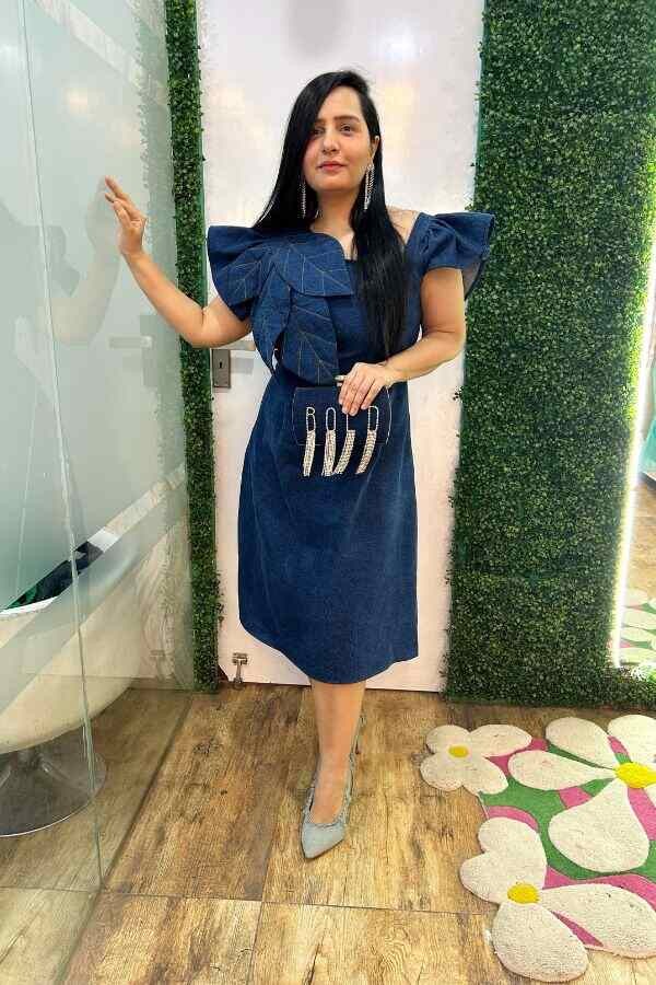 Denim Leaf Dress