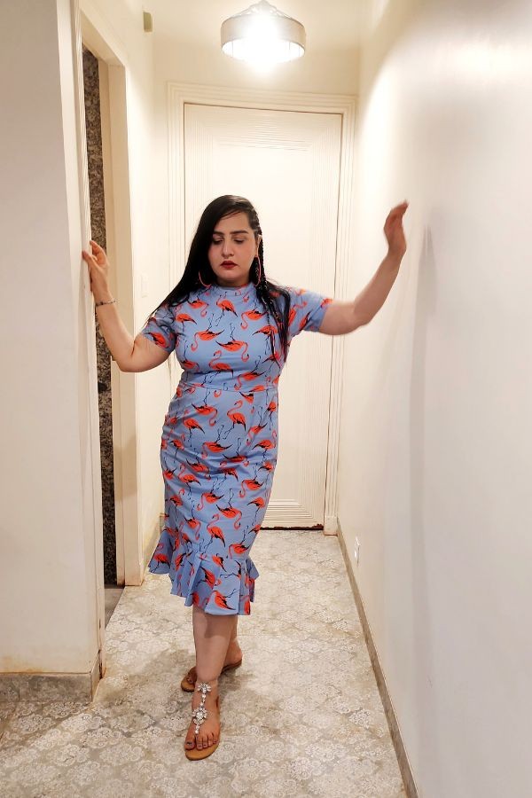 Blue Flamingo Dress