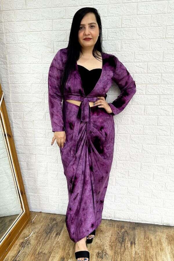 Purple Draped Dress