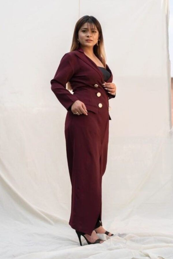 Wine Coat Dress