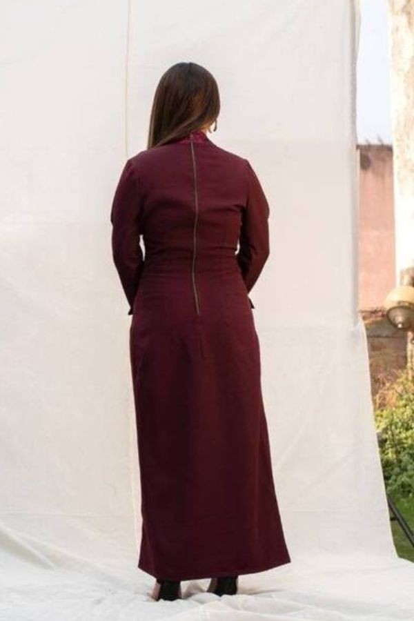 Wine Coat Dress