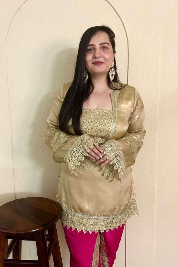 Golden & Pink Pakistani Suit