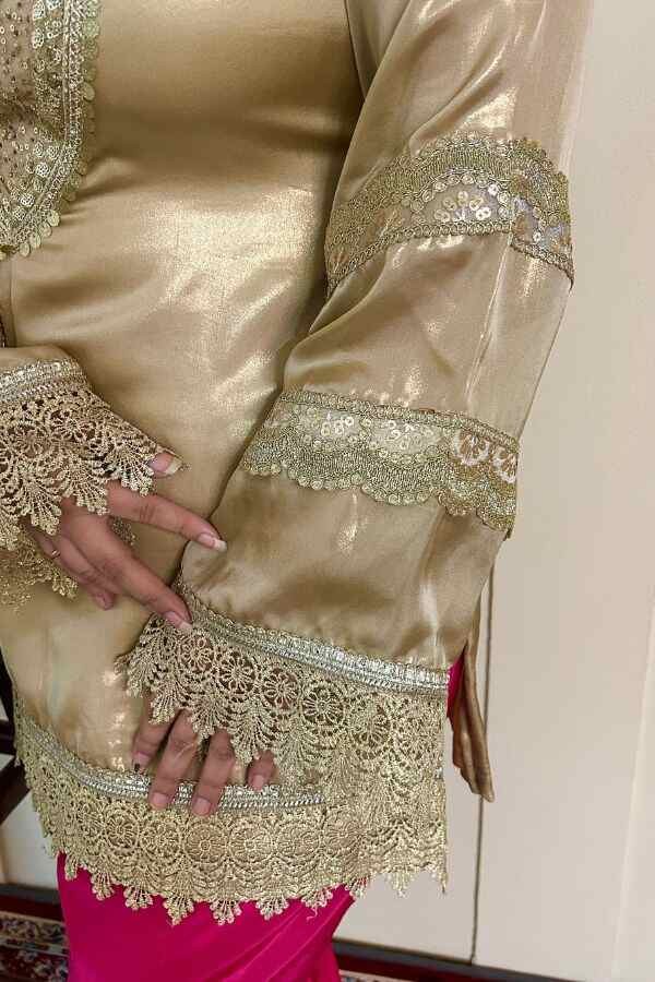 Golden & Pink Pakistani Suit