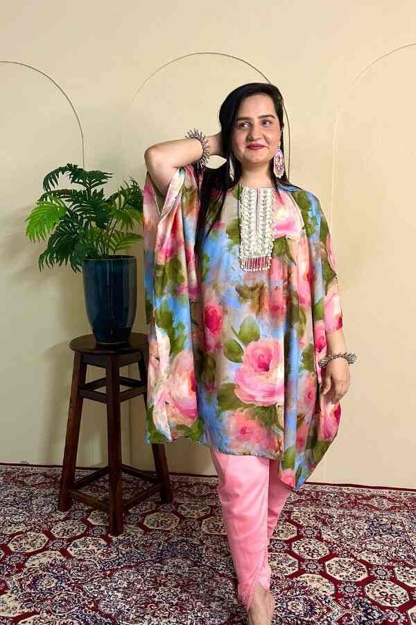 Floral Fantasy Kaftan Suit