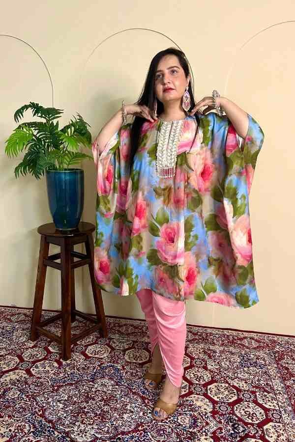 Floral Fantasy Kaftan Suit