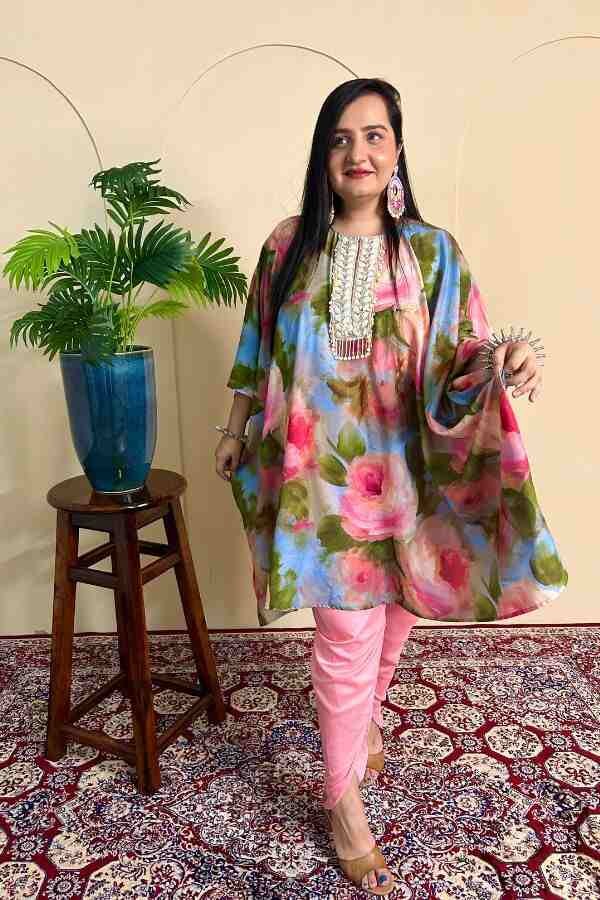 Floral Fantasy Kaftan Suit