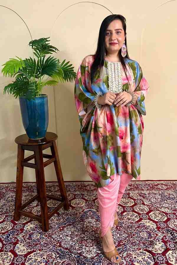 Floral Fantasy Kaftan Suit