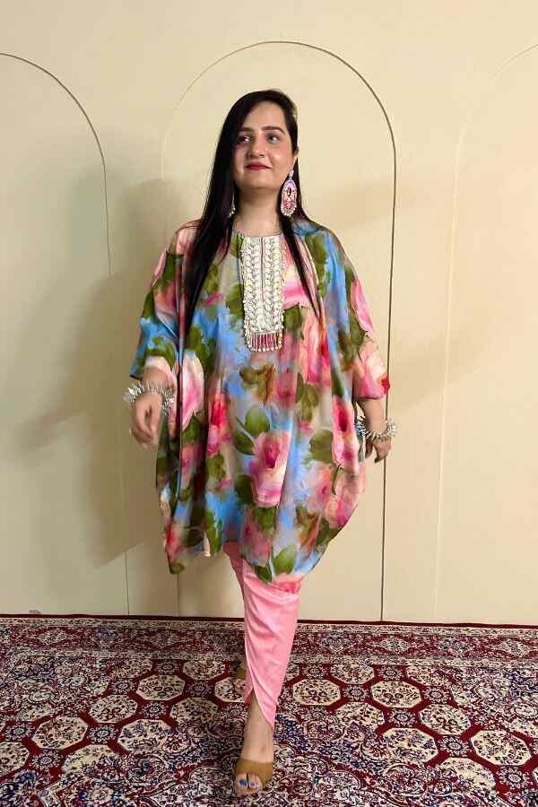 Floral Fantasy Kaftan Suit