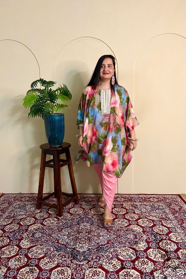 Floral Fantasy Kaftan Suit